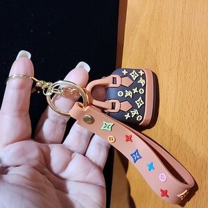 Custom Made LV Brown Purse Wristlet Strap Keychains